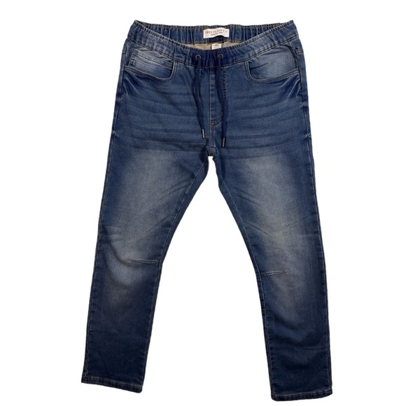 Free Planet Jeans, Men's, 32x30, Denim Jogger Blue Stretch Drawstring - Picture 1 of 9